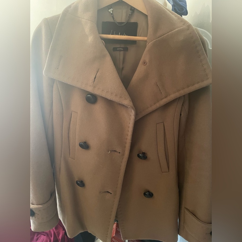 Size XXS t. babaton Tan Wool & Cashmere Blend Coat